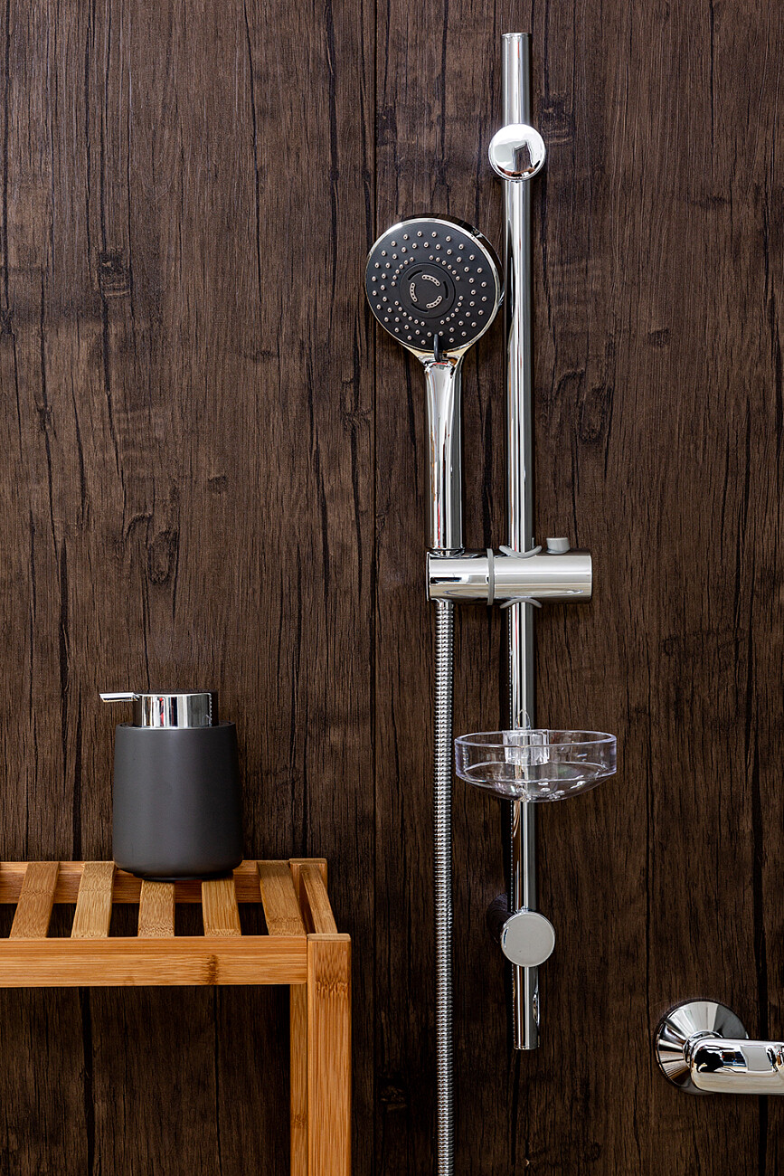 Душевая стойка с держателем и мыльницей хром Stworki "Колдинг" KO-04cr - изображение 2
