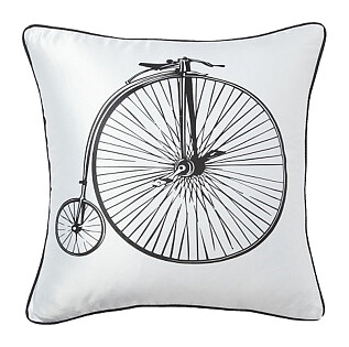 Подушка с ретро-велосипедом Retro Bicycle White