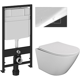 Унитаз Stworki &quot;Левангер&quot; S07401WH с инсталляцией Ewrika ProLT 0026-2020, с кнопкой хром 0041