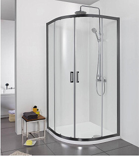 Душевой уголок четверть круга 80х80 см черный Aquatek AQ ARI RO 08020BL