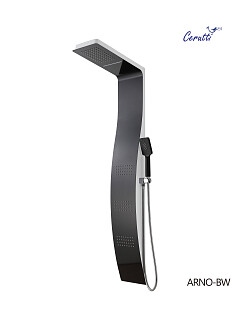 Душевая панель с тропическим душем 147х22 см черная Cerutti SPA Arno BW CT9656