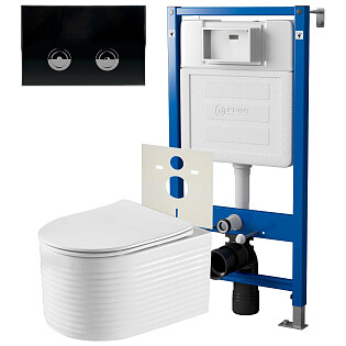 Унитаз &quot;Омега&quot; PN41902 с инсталляцией &quot;Элемент П&quot; PN45121 и кнопкой смыва &quot;Венера&quot; PN44071BC