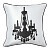 Подушка с канделябром Chandelier II White