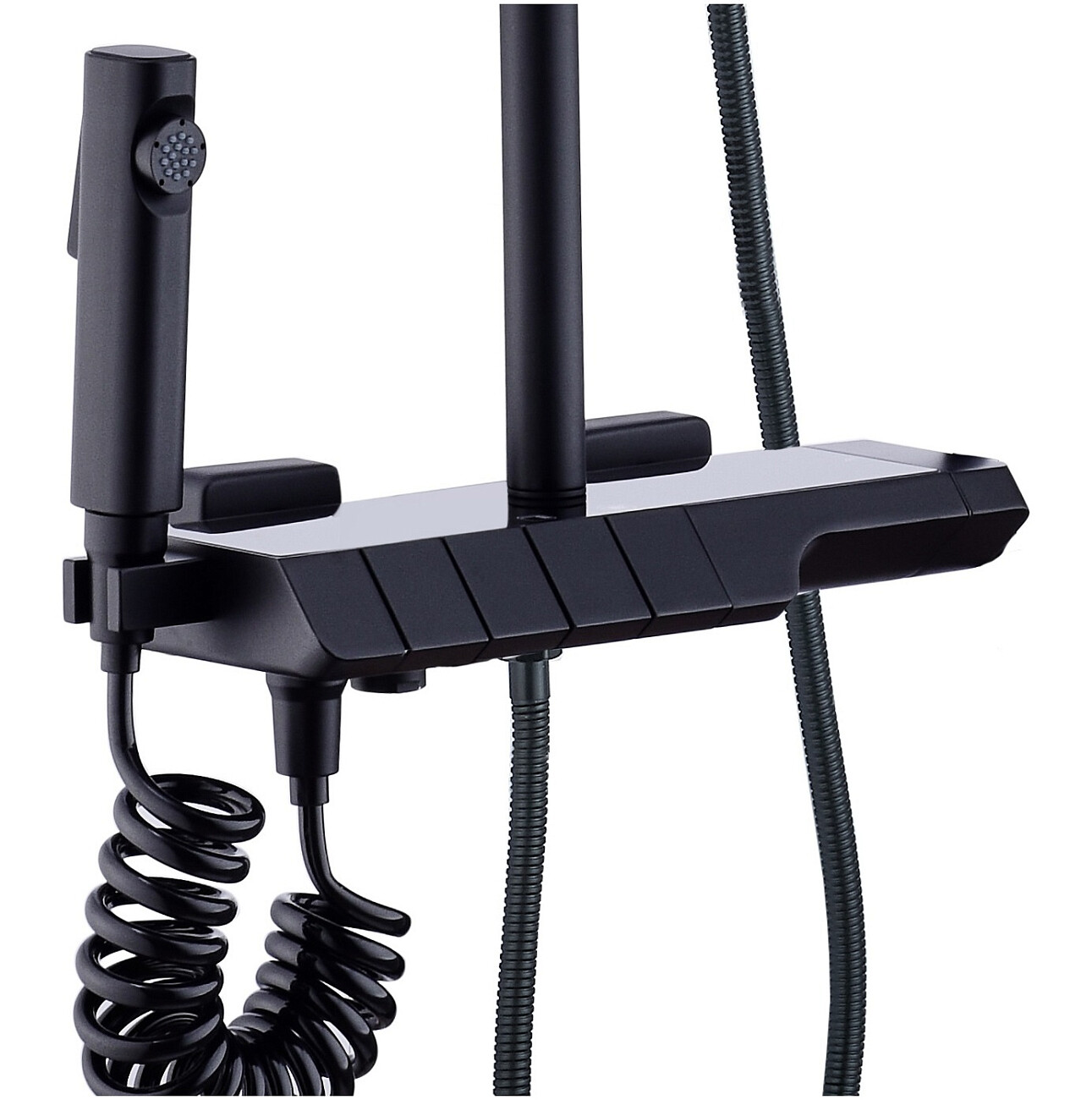 Душевая стойка с верхним душем и термостатом черная Boch Mann Vettorre TS BM9651 - изображение 4