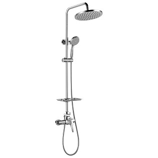 Душевая стойка с верхним душем и смесителем хром Lemark Linara LM0460C