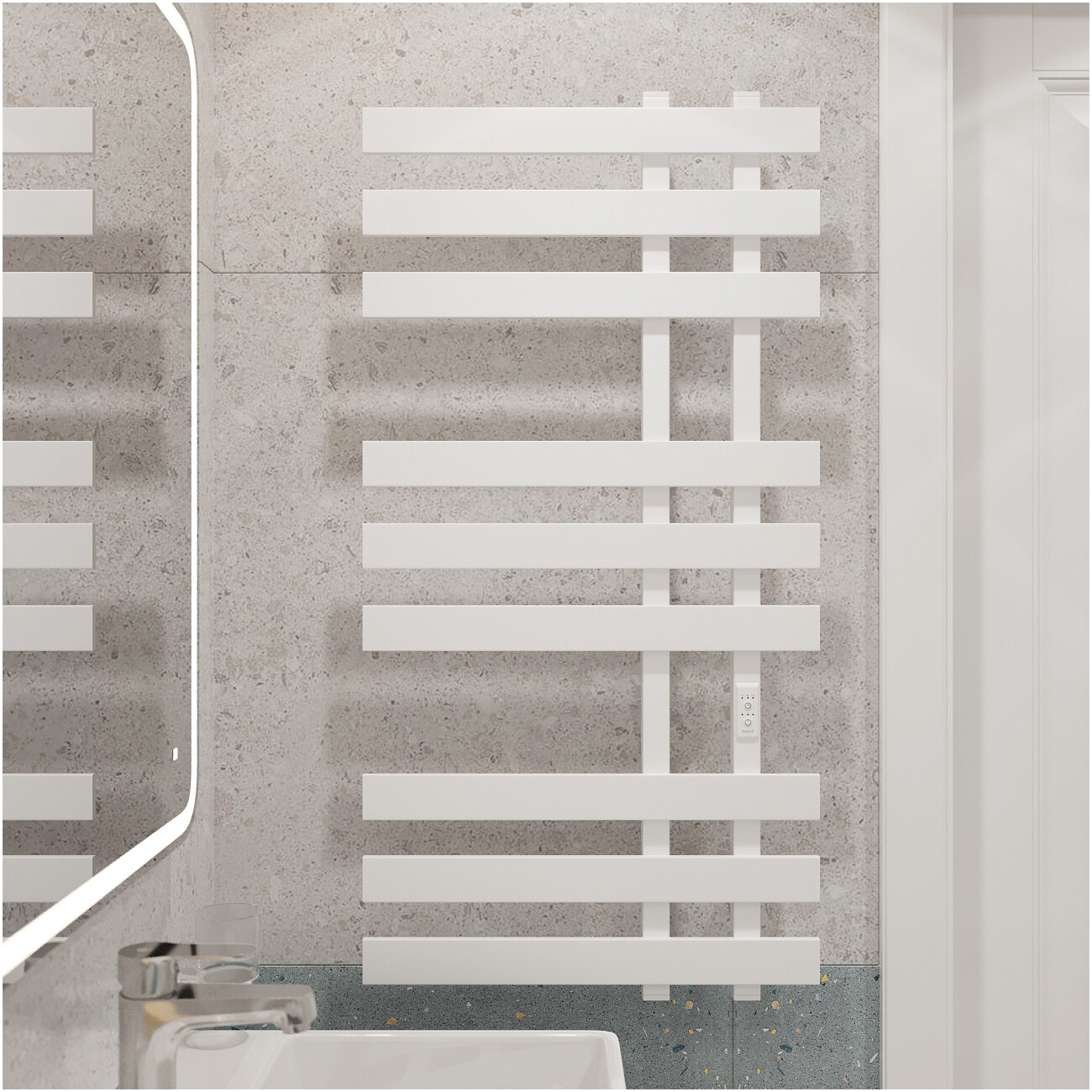 Полотенцесушитель электрический 100х50 см белый Ewrika "Медея" LX 4657812419832 - изображение 4