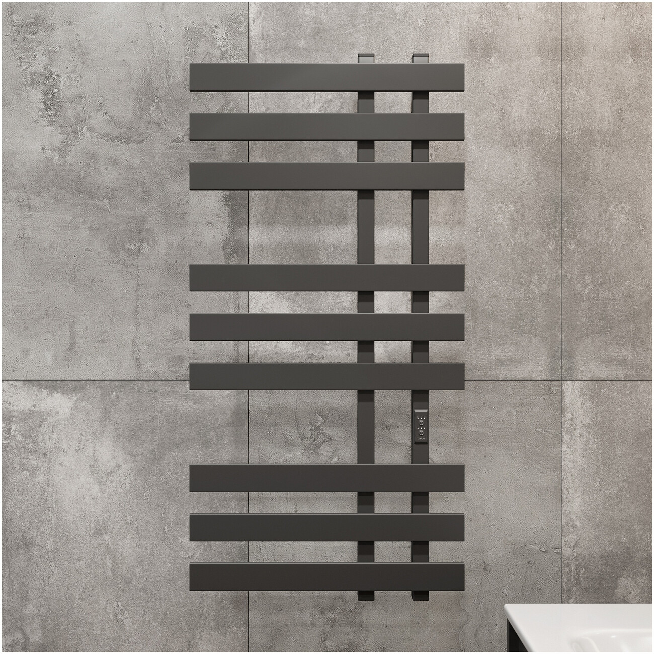 Полотенцесушитель электрический 100х50 см графит Ewrika "Медея" LX 4657812419849 - изображение 3