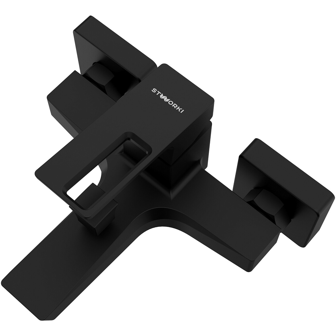 Смеситель для ванны с душем настенный черный Stworki "Хедмарк" S38100BK - изображение 9