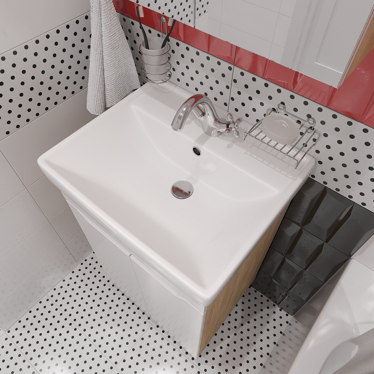 Смеситель для раковины двухвентильный хром Diwo "Сочи" SO-01cr - изображение 8