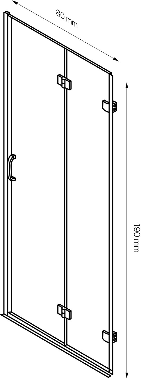 Душевая дверь стеклянная правая 80х190 см хром, прозрачная Artemis Ares 6.985.000.0150.080.10.88 - изображение 3
