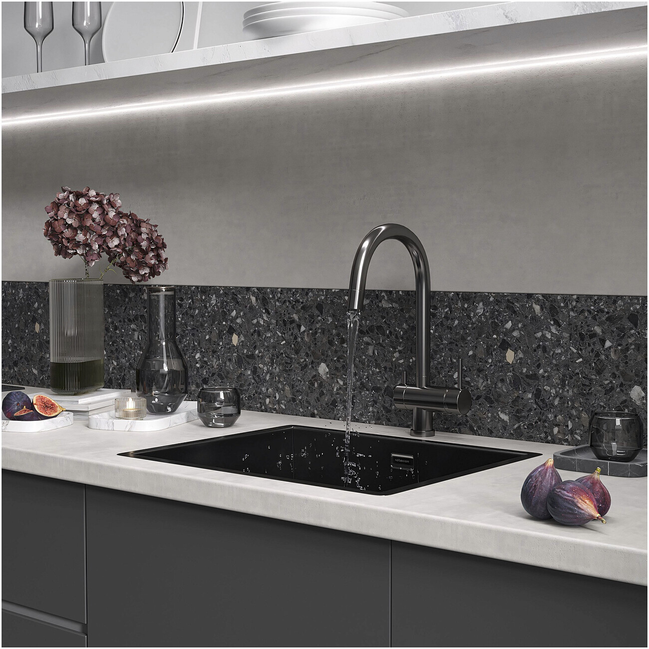 Кухонная мойка из нержавеющей стали 44х54 см оружейная сталь Reflexion Como RX2054BL - изображение 9