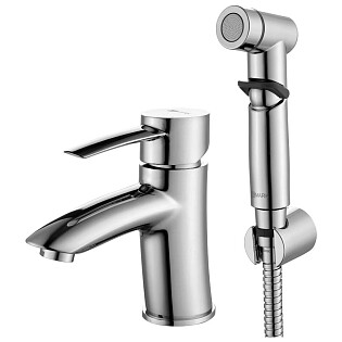 Смеситель для раковины с гигиеническим душем хром Lemark Atlantiss LM3216C