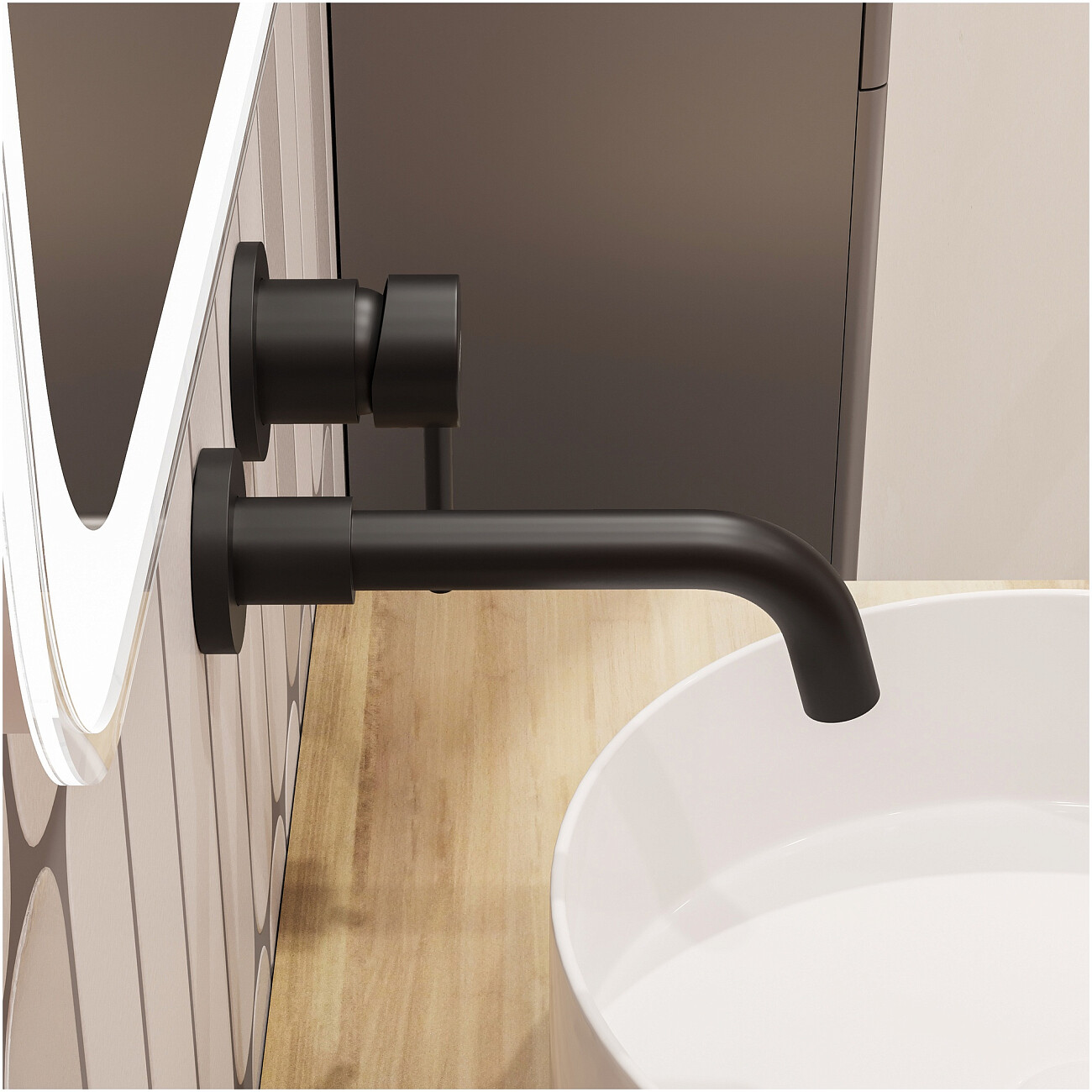 Смеситель для раковины встраиваемый черный Stworki "Эстерсунд" S31040BK - изображение 6