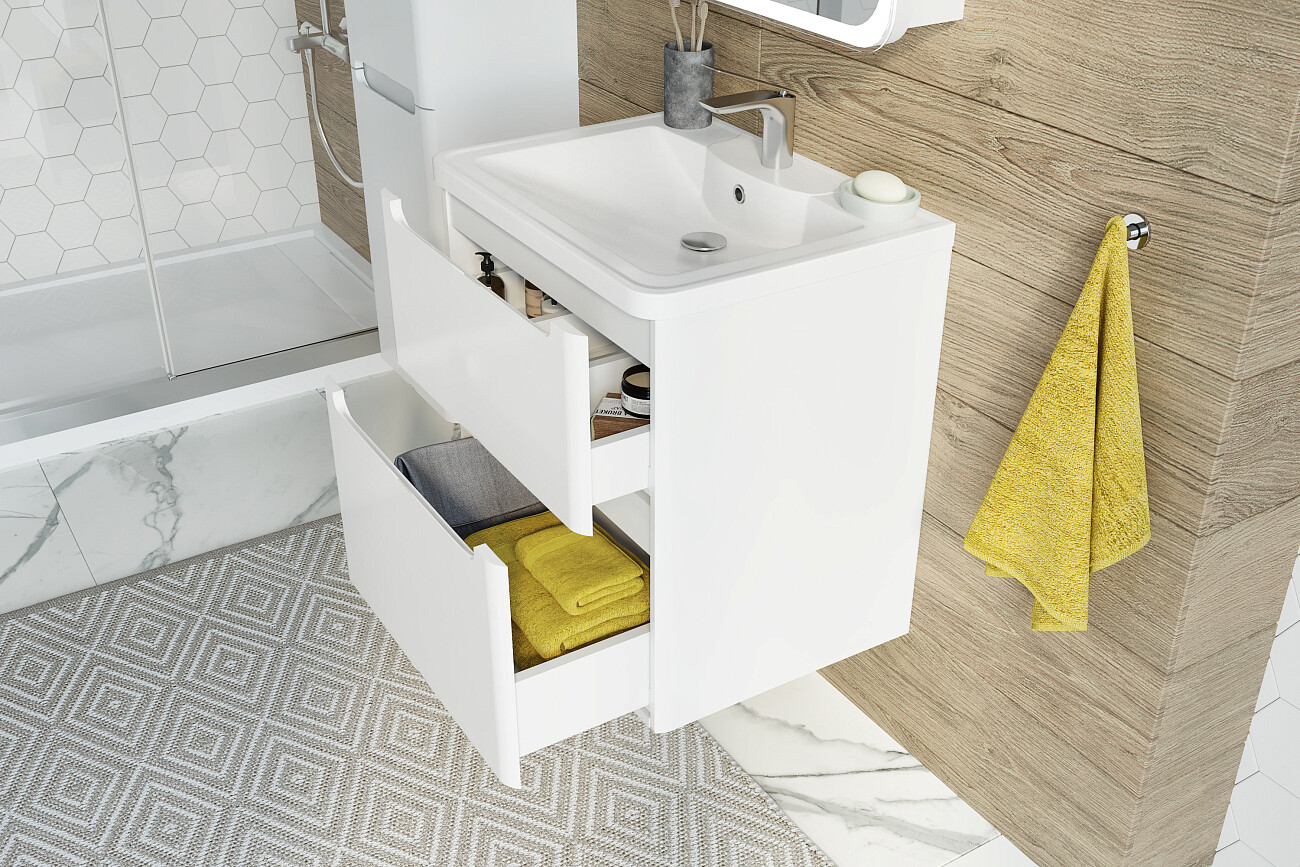 Раковина мебельная из искусственного камня 60 см белая Stworki Adel - изображение 5