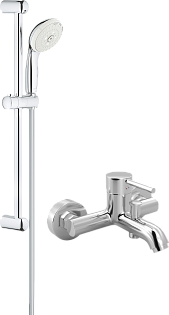 Душевой комплект со смесителем для ванны хром Mega Didim MG-CM103 Grohe Tempesta New 27794001