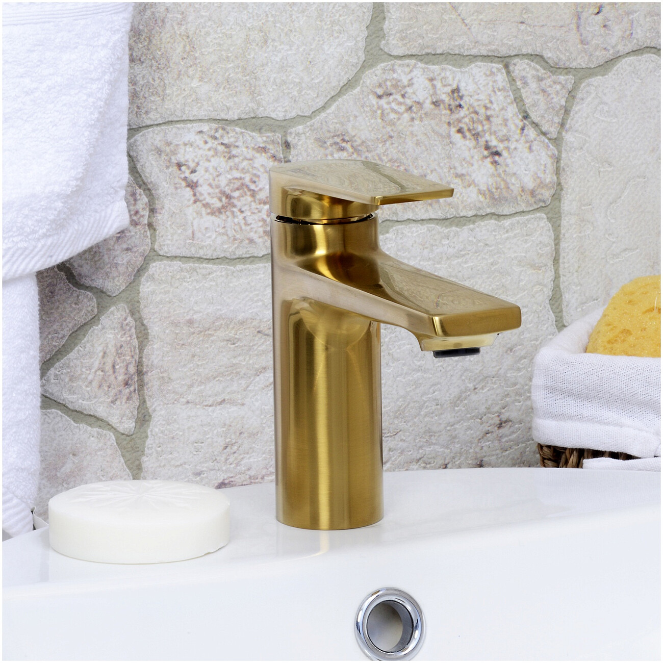 Смеситель для раковины однорычажный матовое золото Wasserkraft Aisch 5503 - изображение 2