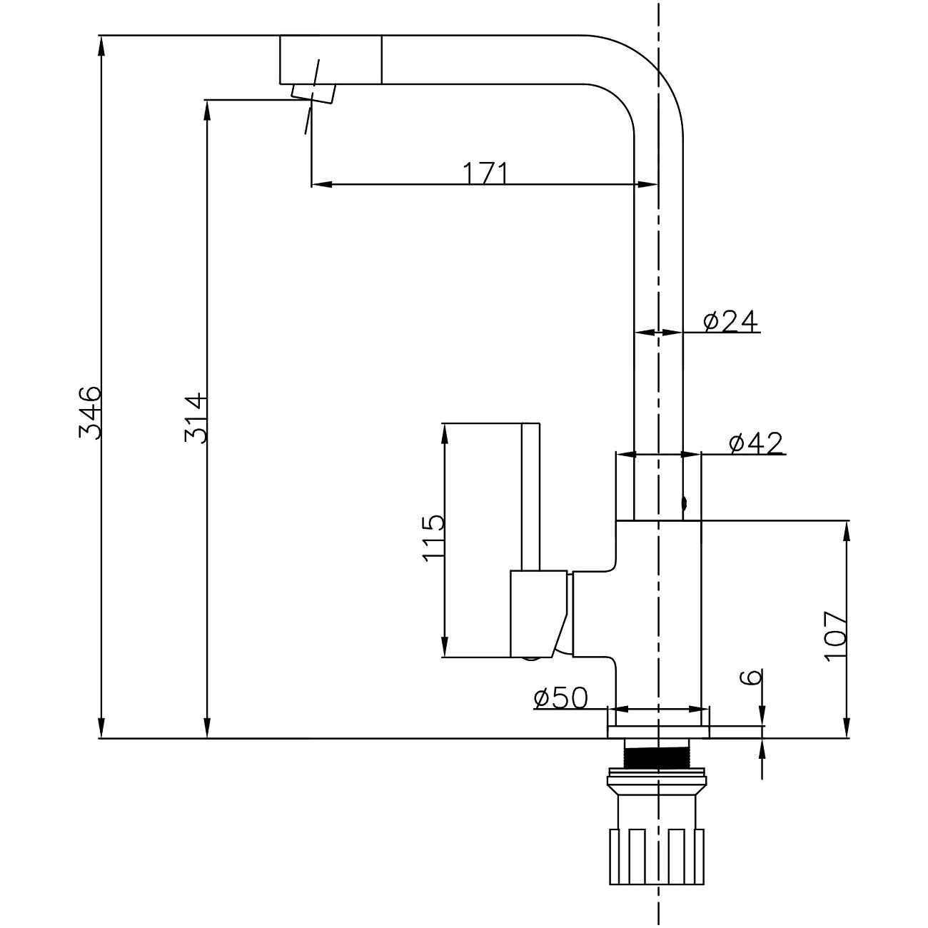 Мойка кухонная антрацит Domaci "Сиена" 50276-112 со смесителем "Ливорно" WFD05002K - изображение 7