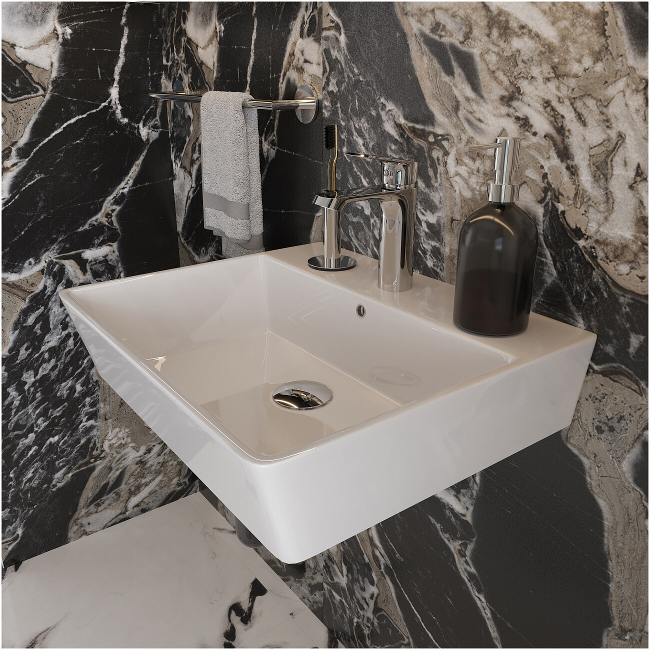 Раковина подвесная белая Diwo "Архангельск 50" - изображение 3