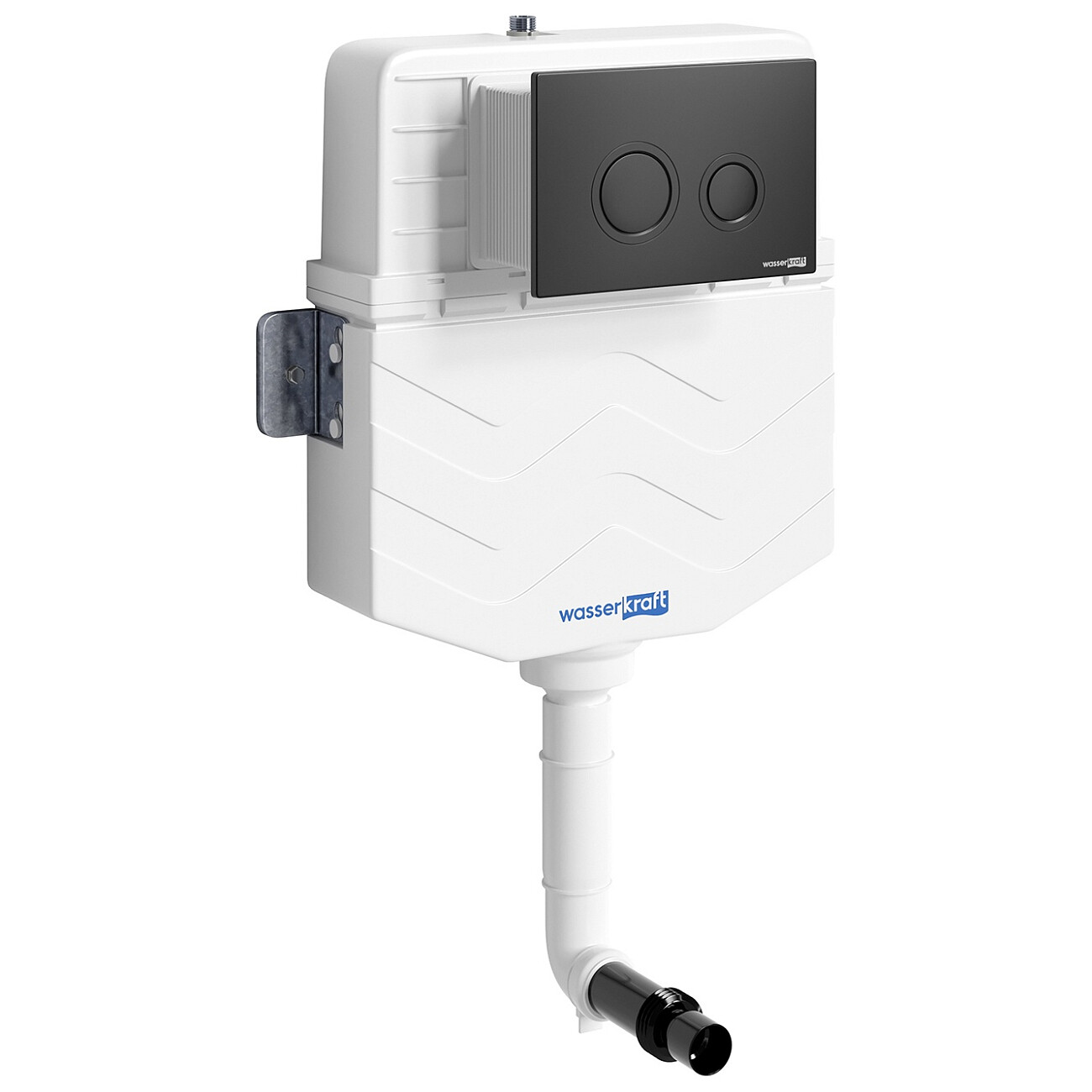 Встраиваемый смывной бачок с кнопкой смыва черной матовой Wasserkraft Aller 10TLT.031.ME.MB01 - изображение 2