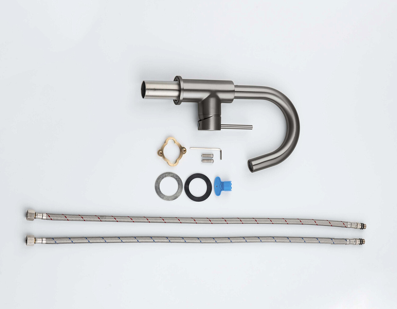 Смеситель для раковины однорычажный черный хром Aquatek "Европа" AQ1307BGM - изображение 5