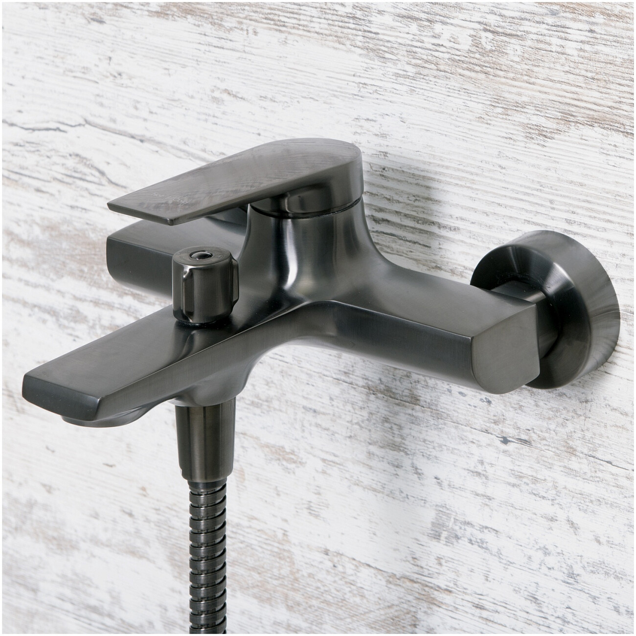 Душевой комплект с лейкой и коротким изливом оружейная сталь Wasserkraft Wiese 8401 - изображение 4