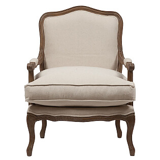 Кресло с деревянными подлокотниками бежевое Louisa Bergere Chair