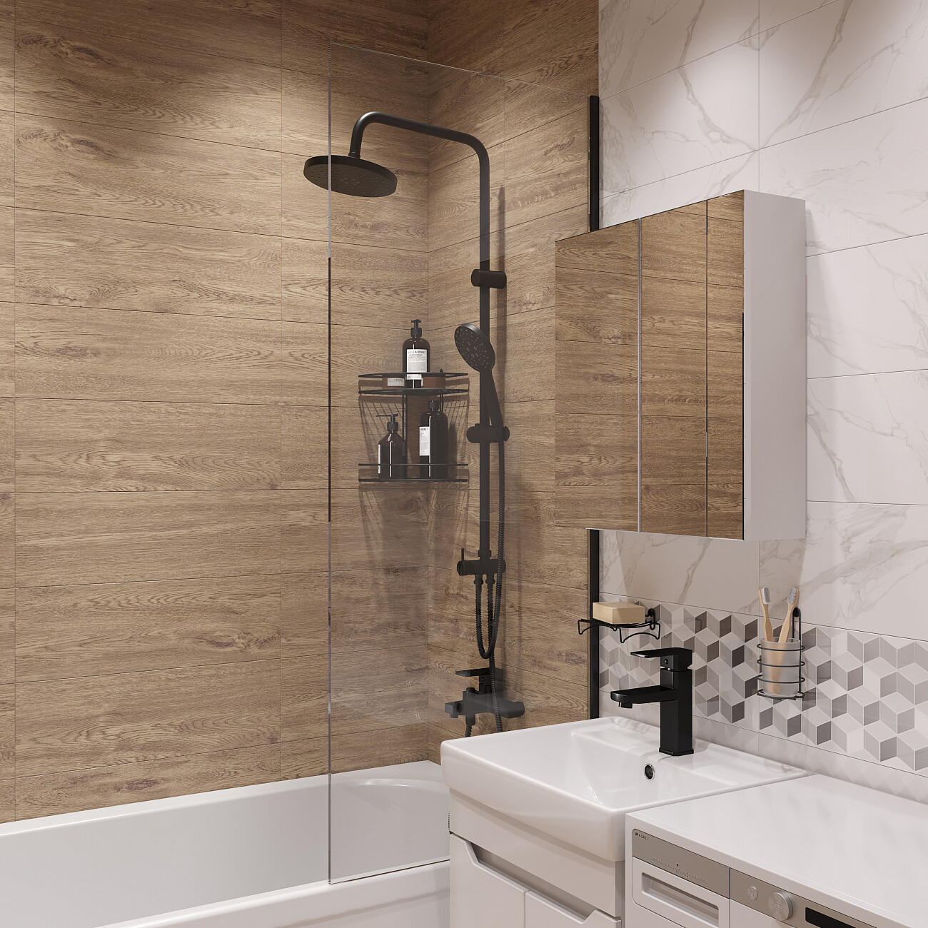 Смеситель для раковины однорычажный черный Diwo "Суздаль" SU-01b - изображение 6