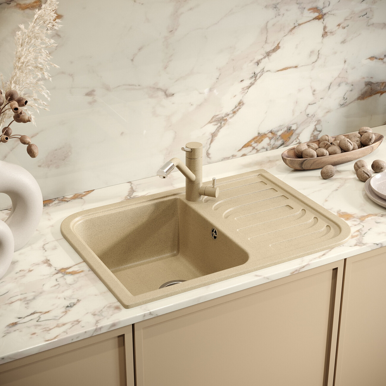 Смеситель для кухни однорычажный с изливом для фильтрованной воды сардоникс Domaci "Солерно" DC-3008 - изображение 2