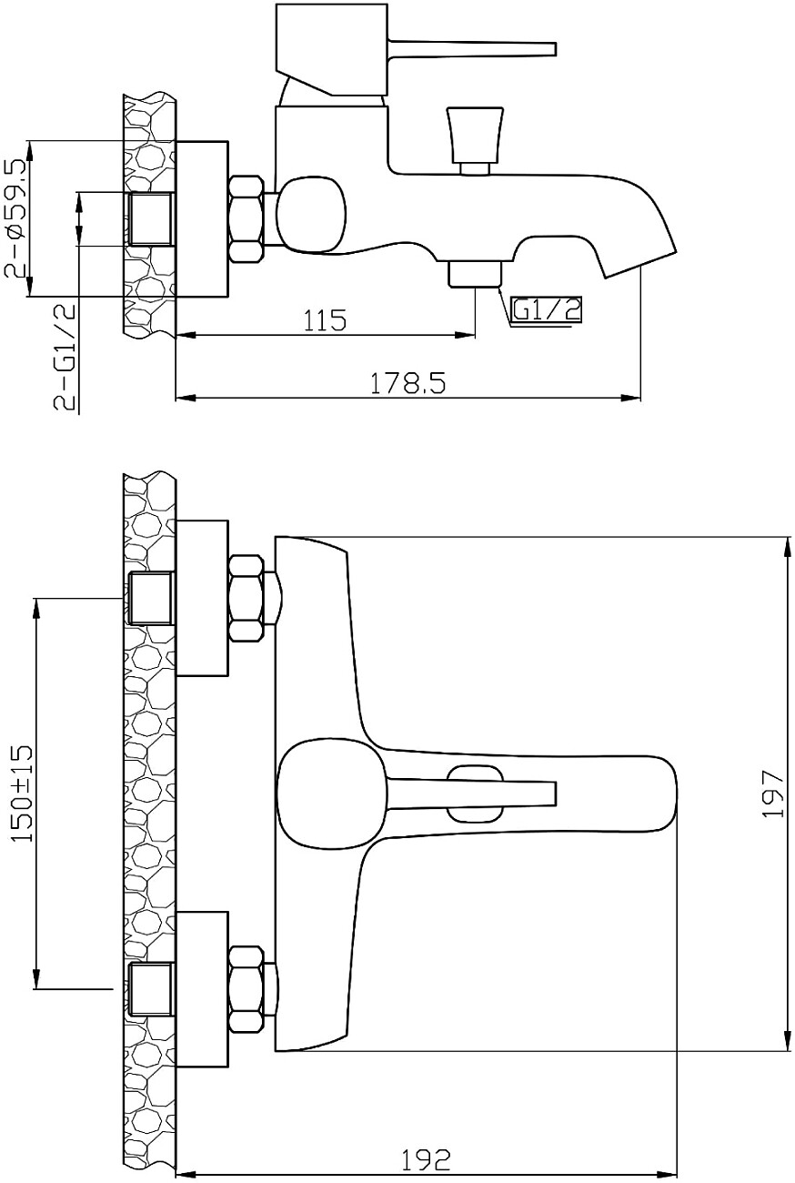 Смеситель для ванны белый Stworki "Эстерсунд" ES-03w - изображение 2