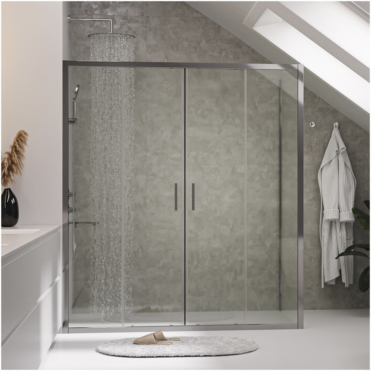 Душевой уголок стеклянный прямоугольный 100х150 см хром Wasserkraft Wasserkraft Lippe 45S49 - изображение 3