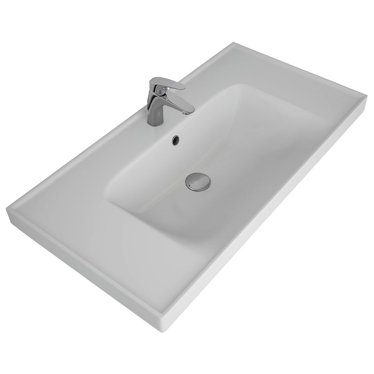 Раковина мебельная прямоугольная 90 см белая Dreja Grace 641617 - изображение 4