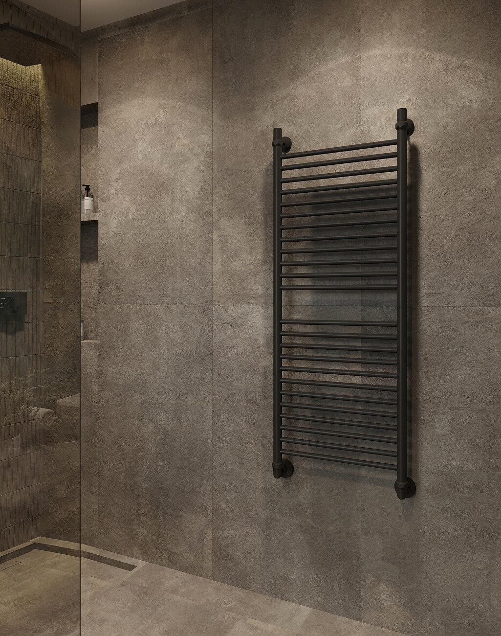 Полотенцесушитель водяной 120х40 см матовый черный Ewrika "Медея" S 4656754411409 - изображение 3