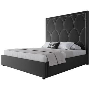 Кровать двуспальная 180х200 черная Petals Queen