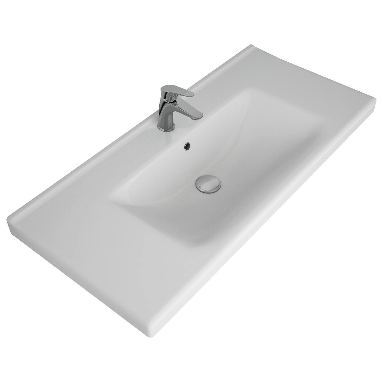 Раковина мебельная прямоугольная 100 см белая Dreja "Гармония" 641259 - изображение 4