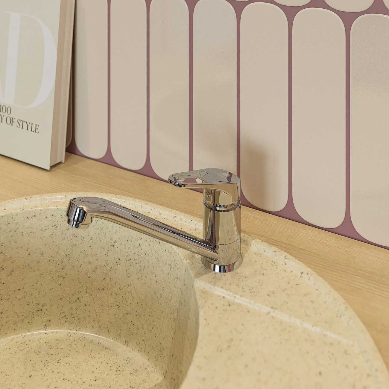 Мойка кухонная бежевая Domaci "Палермо" PR-610-002 - изображение 10