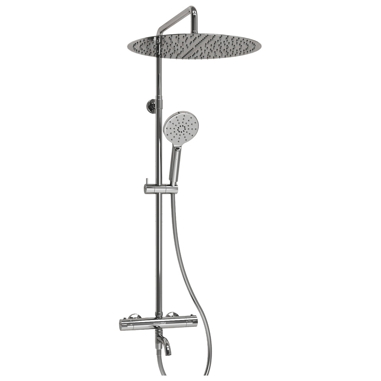 Душевой комплект с верхним душем и лейкой хром Wasserkraft A188.117.127.087.CH Thermo - изображение 3