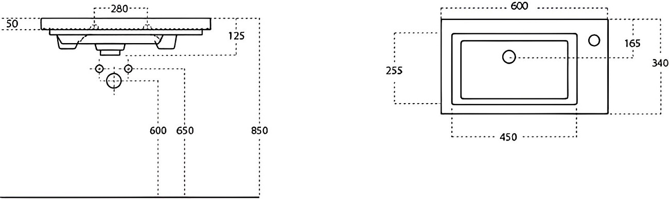 Раковина накладная керамическая прямоугольная 34х60 см белая Stworki 4060-KL - изображение 2