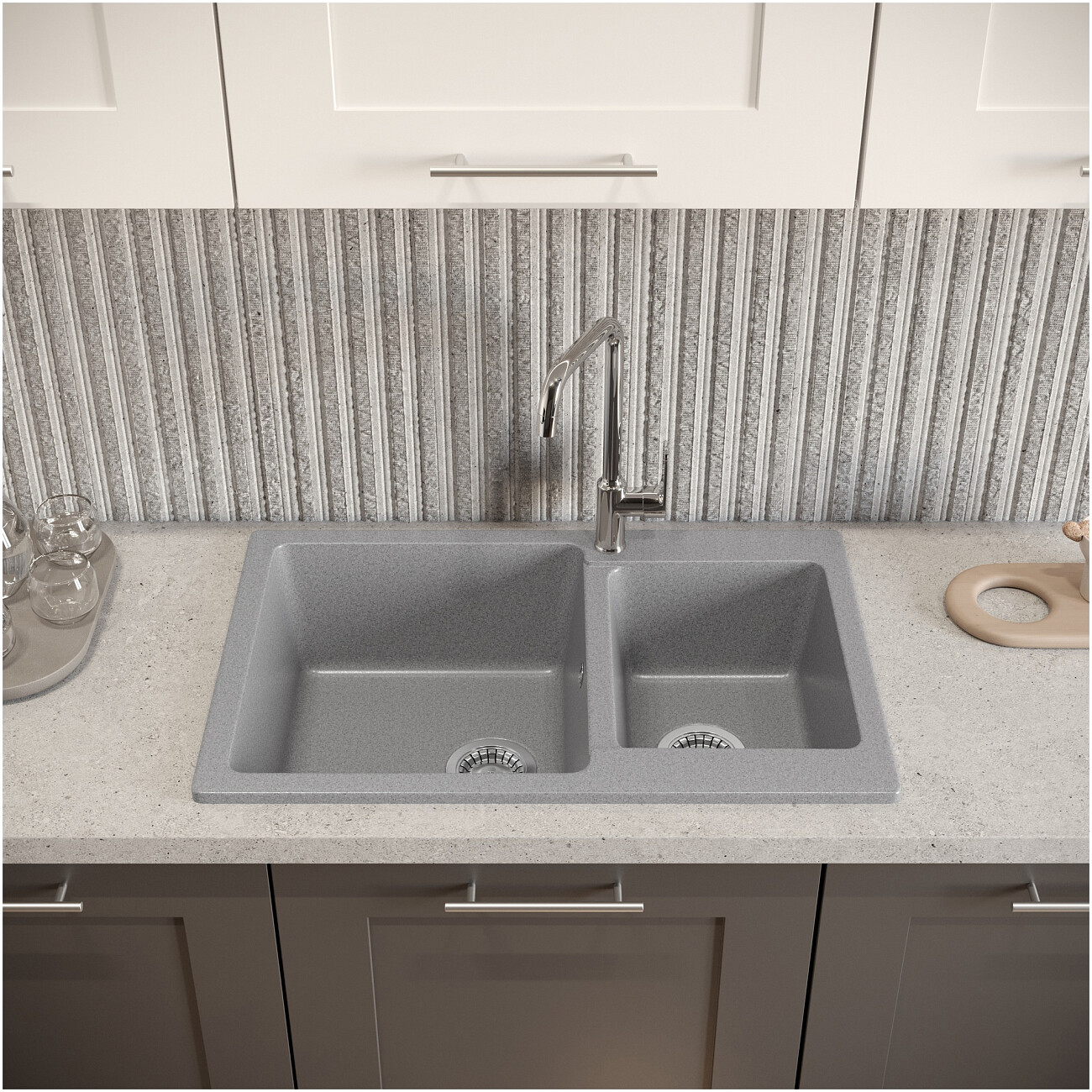 Мойка кухонная серая Domaci "Болонья" М-191-005 - изображение 7
