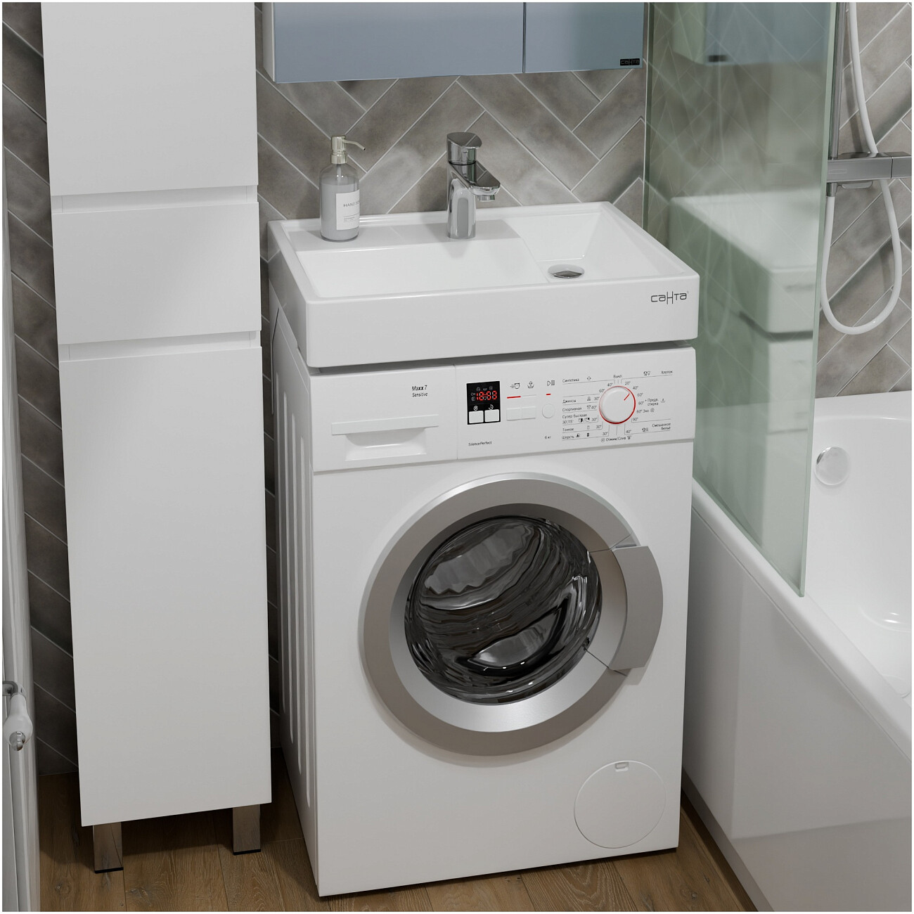 Раковина над стиральной машиной 50х60 см белая "Юпитер" 900117 - изображение 2