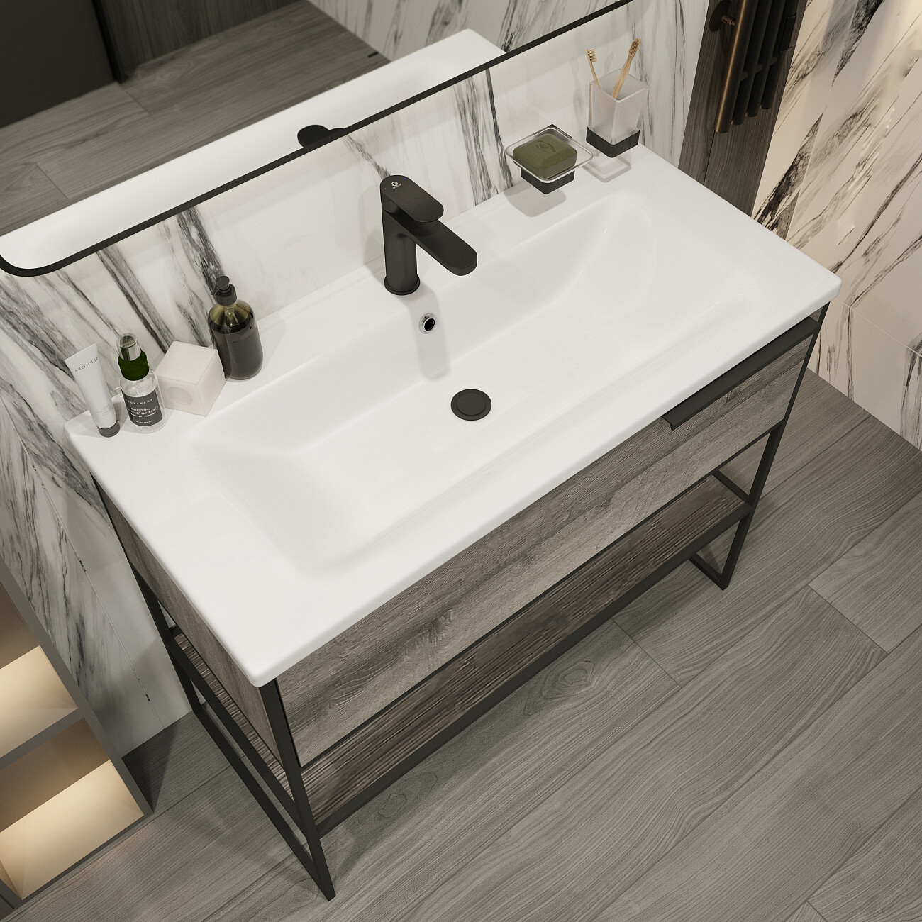 Смеситель для раковины черный Stworki "Ноттвиль" NO-01b - изображение 7