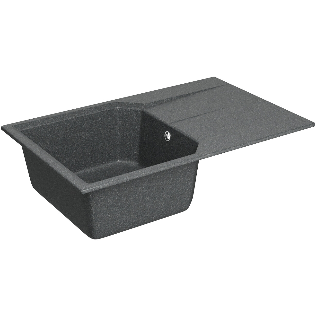 Мойка кухонная из искусственного мрамора прямоугольная 49х78 см антрацит Domaci "Парма" 78-49-225 - изображение 5