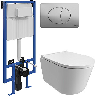 Унитаз подвесной Diwo &quot;Архангельск&quot; 0800 с инсталляцией Stworki 510162 и кнопкой 230823