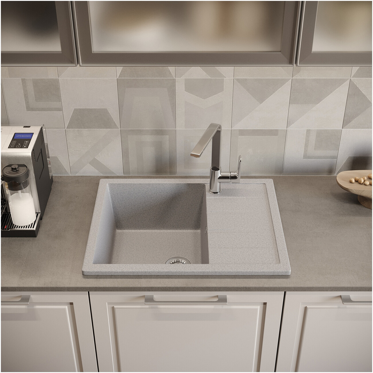 Мойка кухонная серая Domaci "Болонья" М-151-005 - изображение 7