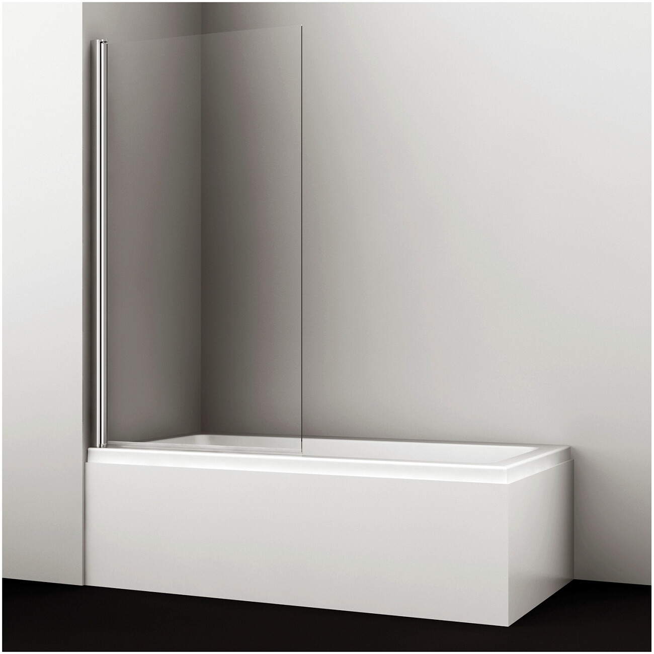 Штора на ванну стеклянная 140х80 см прозрачная, хром Wasserkraft Berkel 48P01-80 - изображение 4