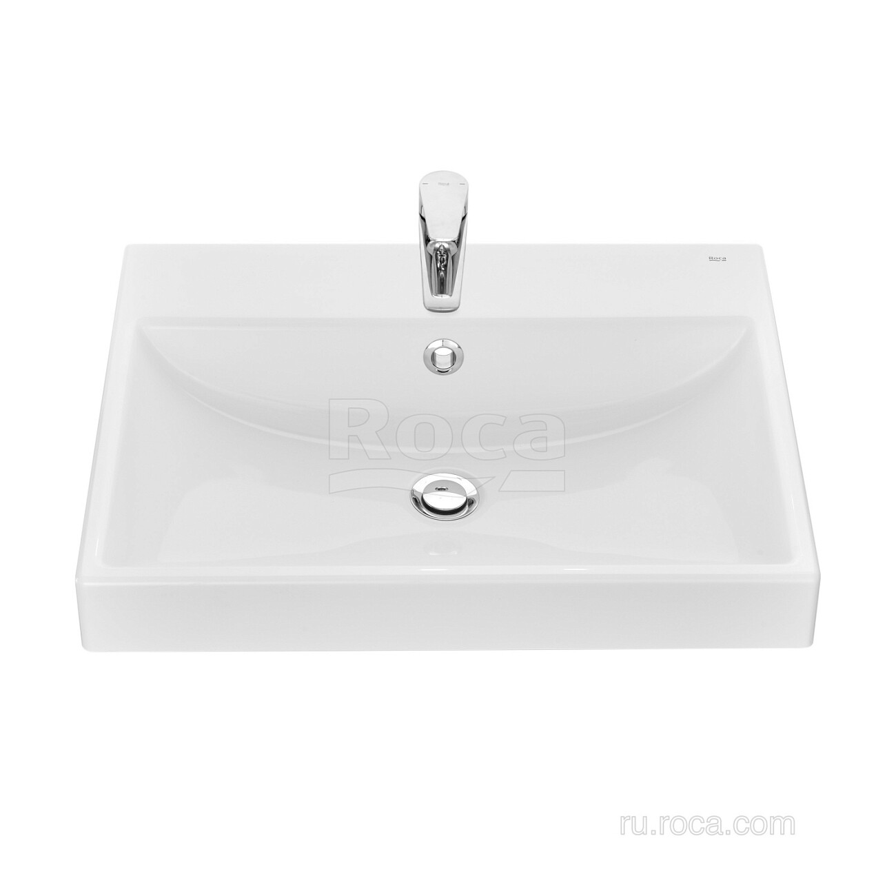 Раковина накладная из композитного материала белая Roca Ona ZRU9307561 - изображение 3