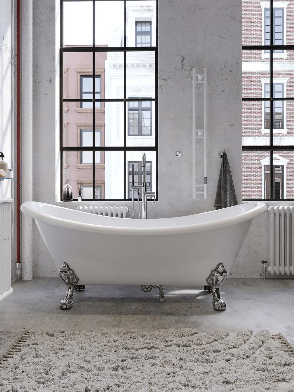 Ванна акриловая овальная на ножках 75х180 см белая, хром Artemis Cloe 1.05.407.010.01.1.28 - изображение 5