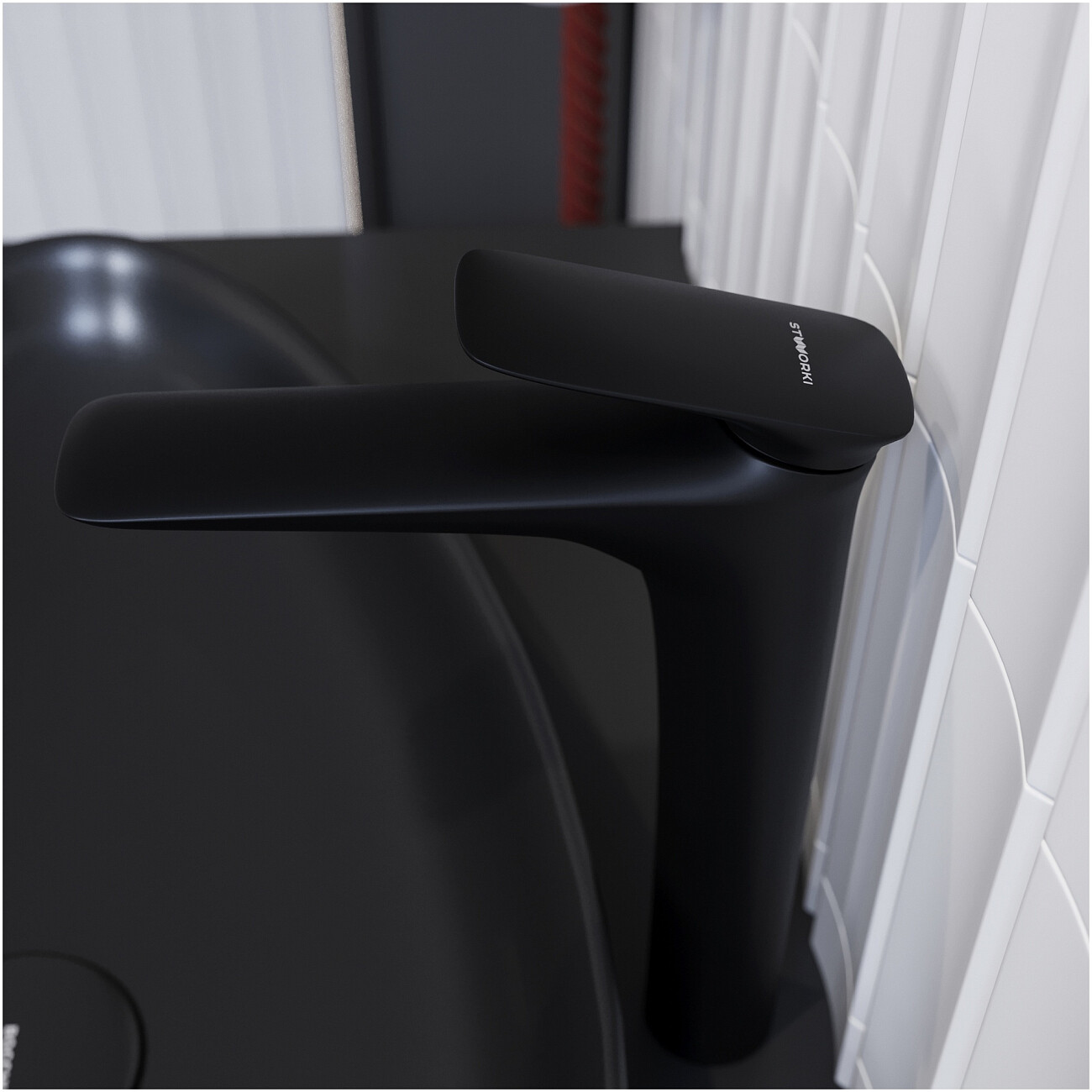 Смеситель для раковины однорычажный черный Stworki "Молде" S23020BK - изображение 6