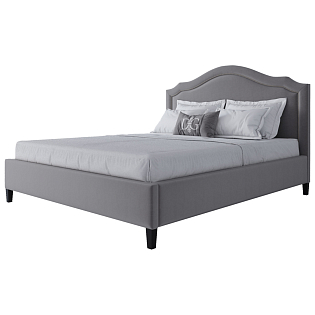 Кровать двуспальная 160х200 серая Cassis Upholstered