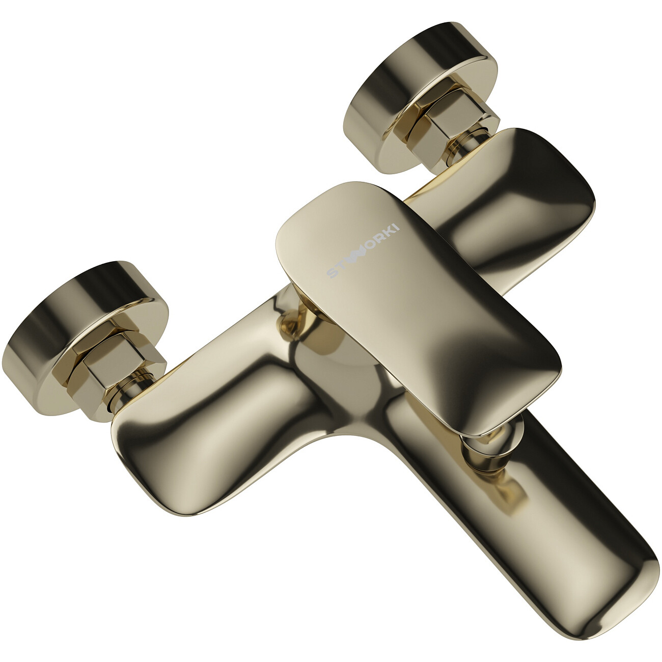 Смеситель для ванны с душем настенный золотой Stworki "Молде" S23100GG - изображение 8