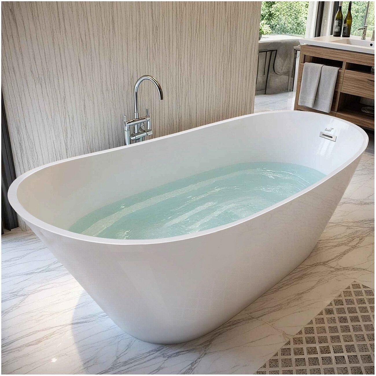 Ванна акриловая овальная 75х170 см белая Cerutti SPA Viva N CT10864 - изображение 2